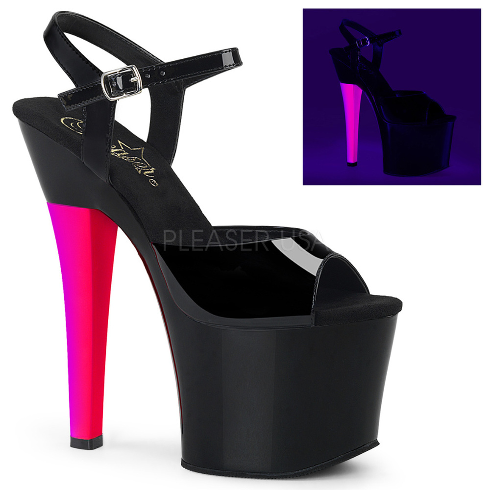 Pleaser Radiant-709UVH Pink Black Size 9